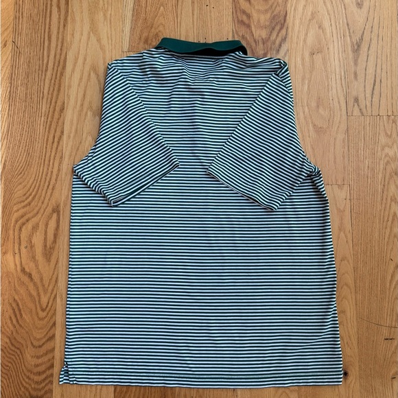 Masters Green and White Striped Polo Golf Shirt Large Pima Cotton - Picture 4 of 4